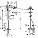 Душевая система с однорычажным смесителем Hansgrohe Crometta 160 1jet Showerpipe 27266400