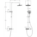 Душевая система Wonzon & Woghand Muse Corno WW-A30653-BG 224 мм, со смесителем, золотой матовый