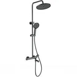 Душевая система Wonzon & Woghand WW-B3057-A-BGG 255 мм, с термостатом, темный графит матовый