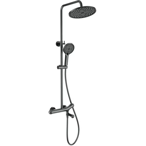 Душевая система Wonzon & Woghand WW-B3057-A-BGG 255 мм, с термостатом, темный графит матовый
