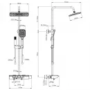 Душевая система Wonzon & Woghand Muse Lumia WW-B4174-MW 300x200 мм, с термостатом, белый матовый