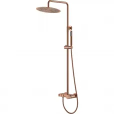 Душевая система Boheme Stick Linea 128-CB.3 300 мм, со смесителем, медь матовая