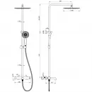 Душевая система Wonzon & Woghand Stick WW-88739017-CR 300 мм, со смесителем, хром