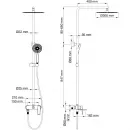 Душевая система Wonzon & Woghand Brilliant WW-88047079-MB 300 мм, со смесителем, черный матовый