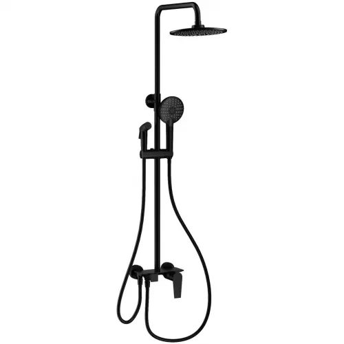 Душевая система Wonzon & Woghand WW-A30874-MB 224 мм, со смесителем, черный матовый