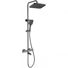 Душевая система Wonzon & Woghand Stay 2 WW-B3016-T1-BGG 300x192 мм, с термостатом, темный графит матовый