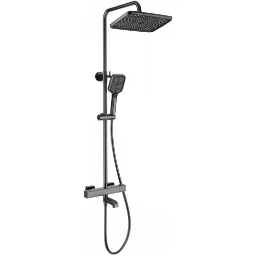 Душевая система Wonzon & Woghand Stay 2 WW-B3016-T1-BGG 300x192 мм, с термостатом, темный графит матовый