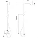 Душевая система Abber Emotion AF8816BL 250 мм, со смесителем, черный матовый