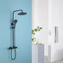 Душевая система Abber Emotion AF8816BL 250 мм, со смесителем, черный матовый
