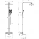 Душевая система Wonzon & Woghand Stay 3 WW-B3026-T1-BGG 300x200 мм, с термостатом, темный графит матовый