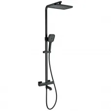 Душевая система Wonzon & Woghand Stay 3 WW-B3026-T1-MB 300x200 мм, с термостатом, черный матовый