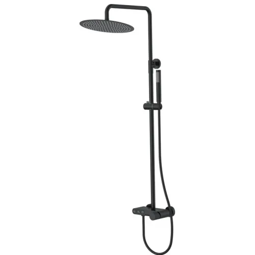 Душевая система Boheme Stick Linea 128-BB.3 300 мм, со смесителем, черный матовый