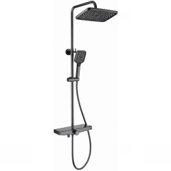 Душевая система Wonzon & Woghand ThermoKlick WW-B3098-A-BGG 300x200 мм, с термостатом, темный графит матовый