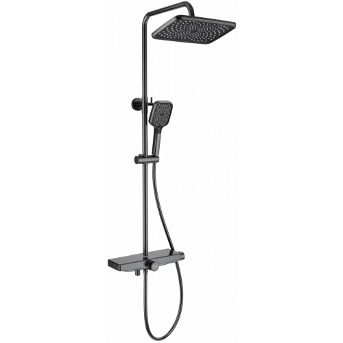 Душевая система Wonzon & Woghand ThermoKlick WW-B3098-A-BGG 300x200 мм, с термостатом, темный графит матовый