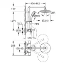 Душевая система 210 мм Grohe Tempesta Cosmopolitan System 26223001