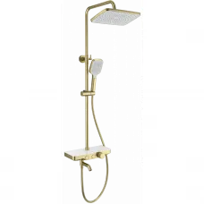 Душевая система Wonzon & Woghand WW-B3099-A-BG 300x200 мм, с термостатом, золотой матовый