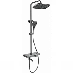 Душевая система Wonzon & Woghand WW-B3099-A-BGG 300x200 мм, с термостатом, темный графит матовый