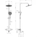 Душевая система Wonzon & Woghand Capsule WW-B3031-A2-MB 255 мм, с термостатом, черный матовый