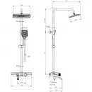 Душевая система Wonzon & Woghand WW-B3099-A-MW 300x200 мм, с термостатом, белый матовый