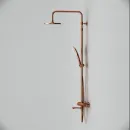 Душевая система Am.Pm X-Joy F0785A544 220 мм, с термостатом, розовое золото матовый