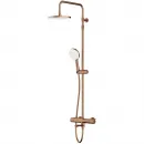 Душевая система Am.Pm X-Joy F0785A544 220 мм, с термостатом, розовое золото матовый