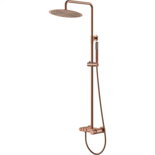 Душевая система Boheme Stick Spirale 128-CB.4 300 мм, со смесителем, медь матовая