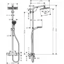 Душевая система с термостатом Hansgrohe Crometta Е 240 1jet Showerpipe 27271000