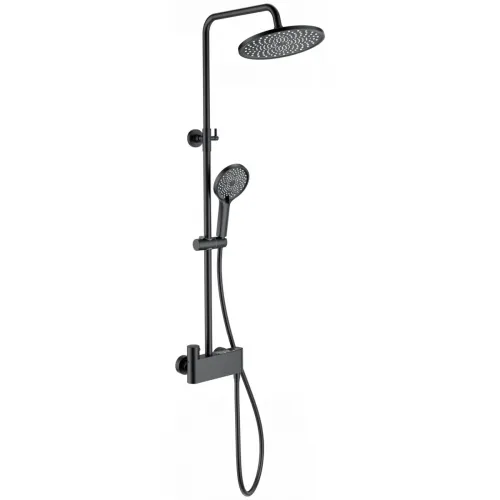 Душевая система Wonzon & Woghand Muse Corno WW-B3110-MB 255 мм, с термостатом, черный матовый
