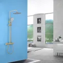 Душевая система Abber Emotion AF8816GL 250 мм, со смесителем, золотой матовый