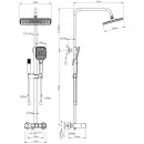 Душевая система Wonzon & Woghand Muse Corno WW-B3112-CR 300x200 мм, с термостатом, хром