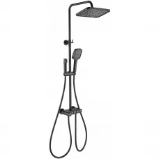 Душевая система Wonzon & Woghand Muse Corno WW-B3112-MB 300x200 мм, с термостатом, черный матовый