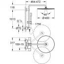 Душевая система 400 мм Grohe Rainshower Jambo 27174001