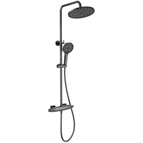 Душевая система Wonzon & Woghand Neo WW-B3035-A1-BGG 255 мм, с термостатом, темный графит матовый