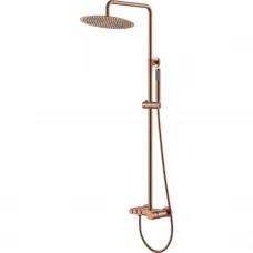 Душевая система Boheme Stick Diamond 128-CB 300 мм, со смесителем, медь матовая