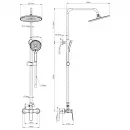 Душевая система Wonzon & Woghand WW-B3200-MB 255 мм, со смесителем, черный матовый