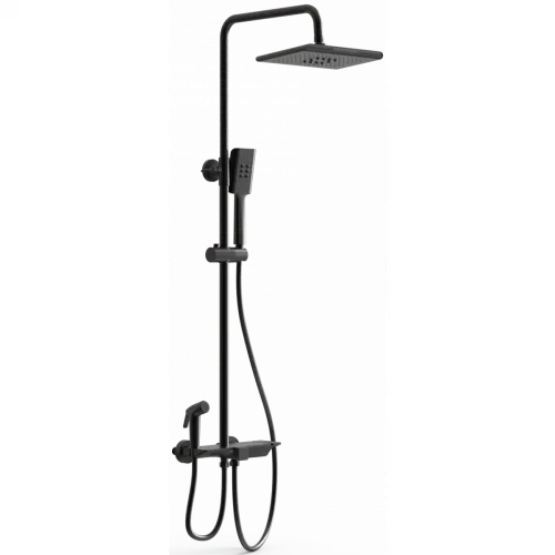 Душевая система Wonzon & Woghand WW-B3310-MB 270x200 мм, с термостатом, черный матовый