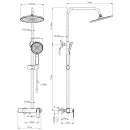 Душевая система Wonzon & Woghand WW-B3517-CR 255 мм, со смесителем, хром