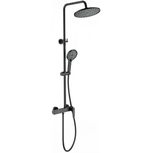 Душевая система Wonzon & Woghand WW-B3517-MB 255 мм, со смесителем, черный матовый