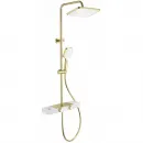 Душевая система Wonzon & Woghand Shelf WW-B3552-BG 300x200 мм, с термостатом, золотой матовый