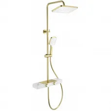 Душевая система Wonzon & Woghand Shelf WW-B3552-BG 300x200 мм, с термостатом, золотой матовый