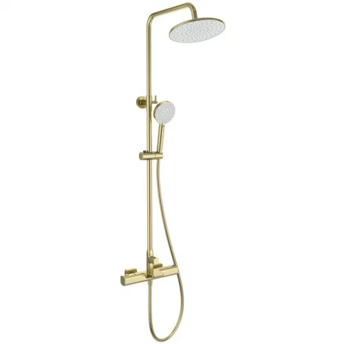 Душевая система Wonzon & Woghand Plate WW-C3017-A-BG 230 мм, с термостатом, золотой матовый