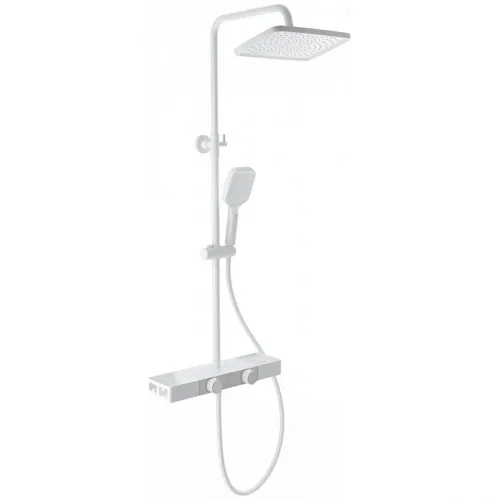 Душевая система Wonzon & Woghand Shelf WW-B3552-MW 300x200 мм, с термостатом, белый матовый