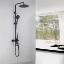 Душевая система Abber Weiss Insel AF8016NB 250 мм, со смесителем, черный матовый