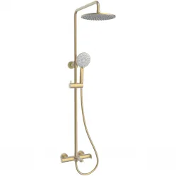 Душевая система Vincea Rondo VSFS-1R1BG 228 мм, со смесителем, золотой матовый