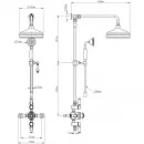 Душевая система Wonzon & Woghand Retro WW-B3041-BG 205 мм, с термостатом, золотой матовый
