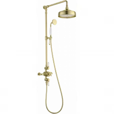 Душевая система Wonzon & Woghand Retro WW-B3041-BG 205 мм, с термостатом, золотой матовый