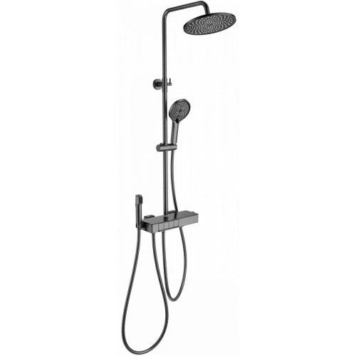 Душевая система Wonzon & Woghand Muse Forte WW-B3580-BGG 255 мм, с термостатом, темный графит матовый