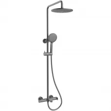 Душевая система Vincea Rondo VSFS-1R1GM 228 мм, со смесителем, вороненая сталь