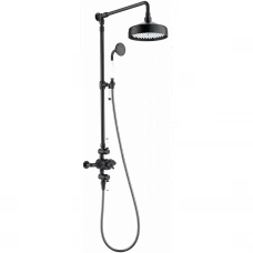 Душевая система Wonzon & Woghand Retro WW-B3041-MB 228 мм, со смесителем, черный матовый