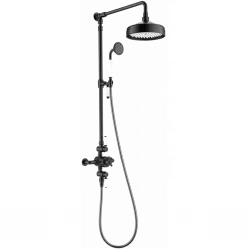 Душевая система Wonzon & Woghand Retro WW-B3041-MB 228 мм, со смесителем, черный матовый